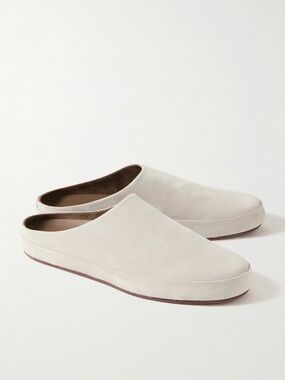 Loro Piana Men’s Beige Suede Slip-On Mules Shoes Size 41 Brand New ( No Box )